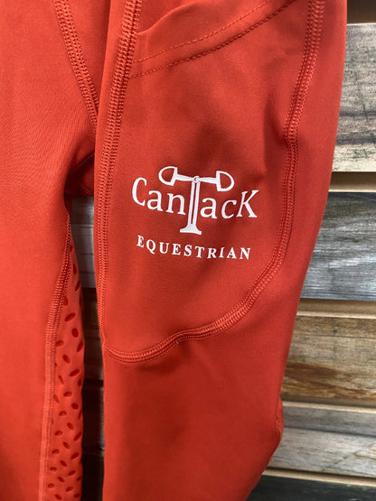 USED Cantak Youth English Riding Tights 9/10 Red