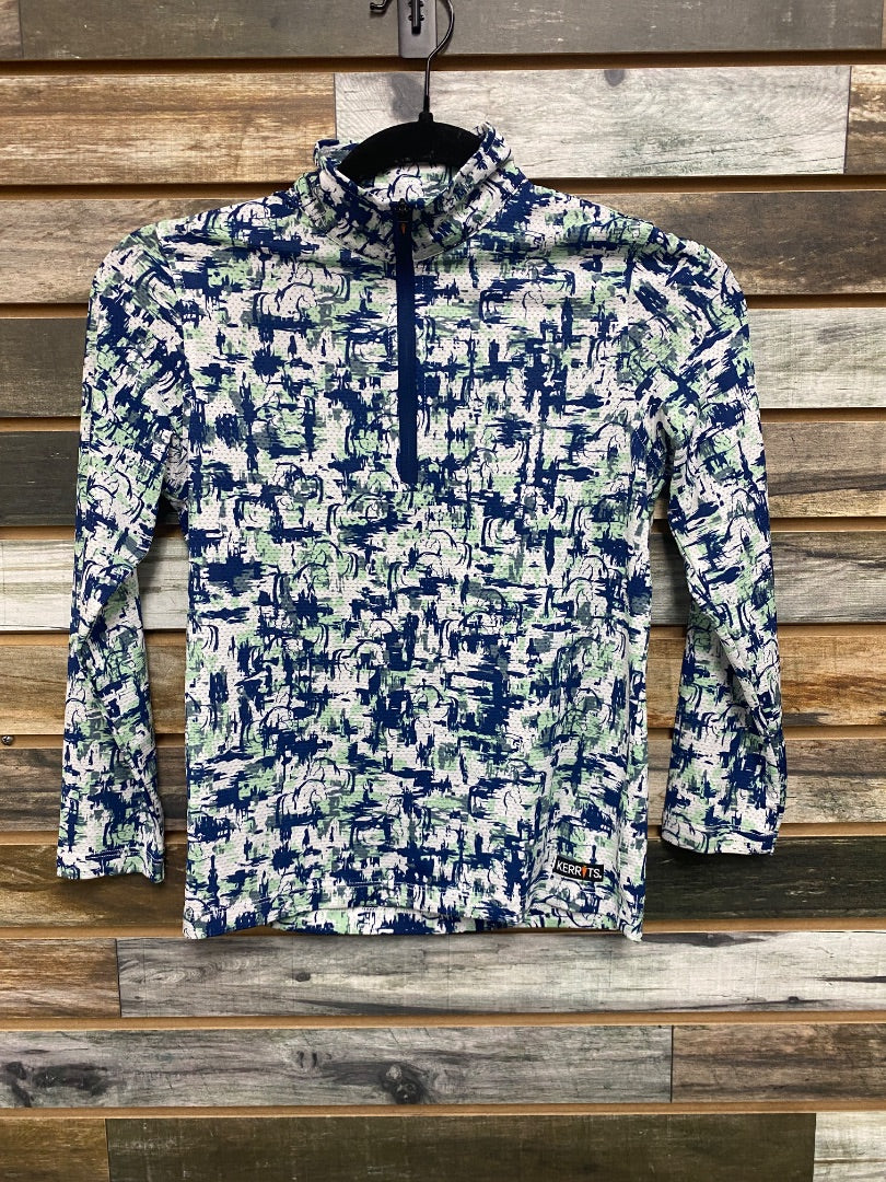 USED Kerrits Youth English Riding tops Medium Green/Blue