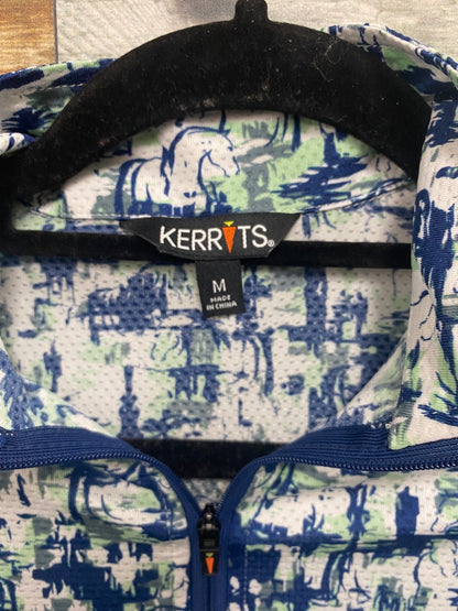 USED Kerrits Youth English Riding tops Medium Green/Blue