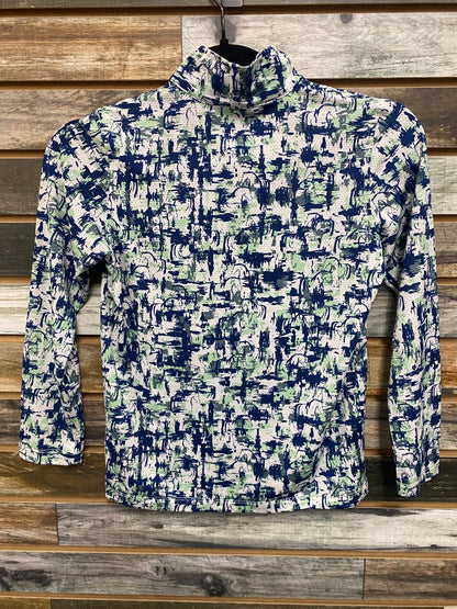 USED Kerrits Youth English Riding tops Medium Green/Blue