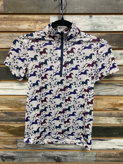 USED Kerrits Youth English Riding tops Medium Horses Running