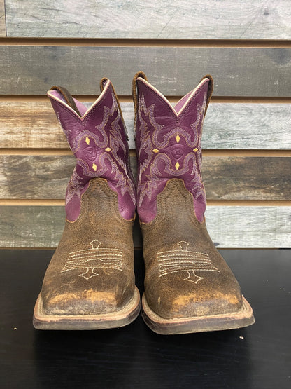 USED Ariat Youth Western Boots 3.5 Purple