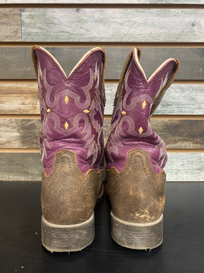 USED Ariat Youth Western Boots 3.5 Purple
