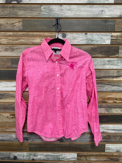 USED Cowgirl CO Long Sleeve Button Down Small Hot Pink