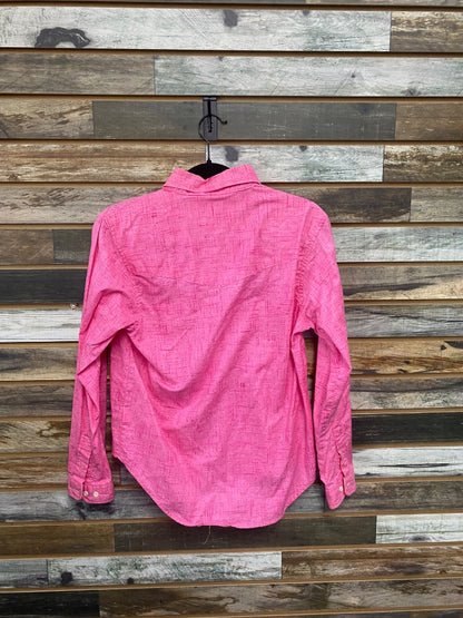 USED Cowgirl CO Long Sleeve Button Down Small Hot Pink