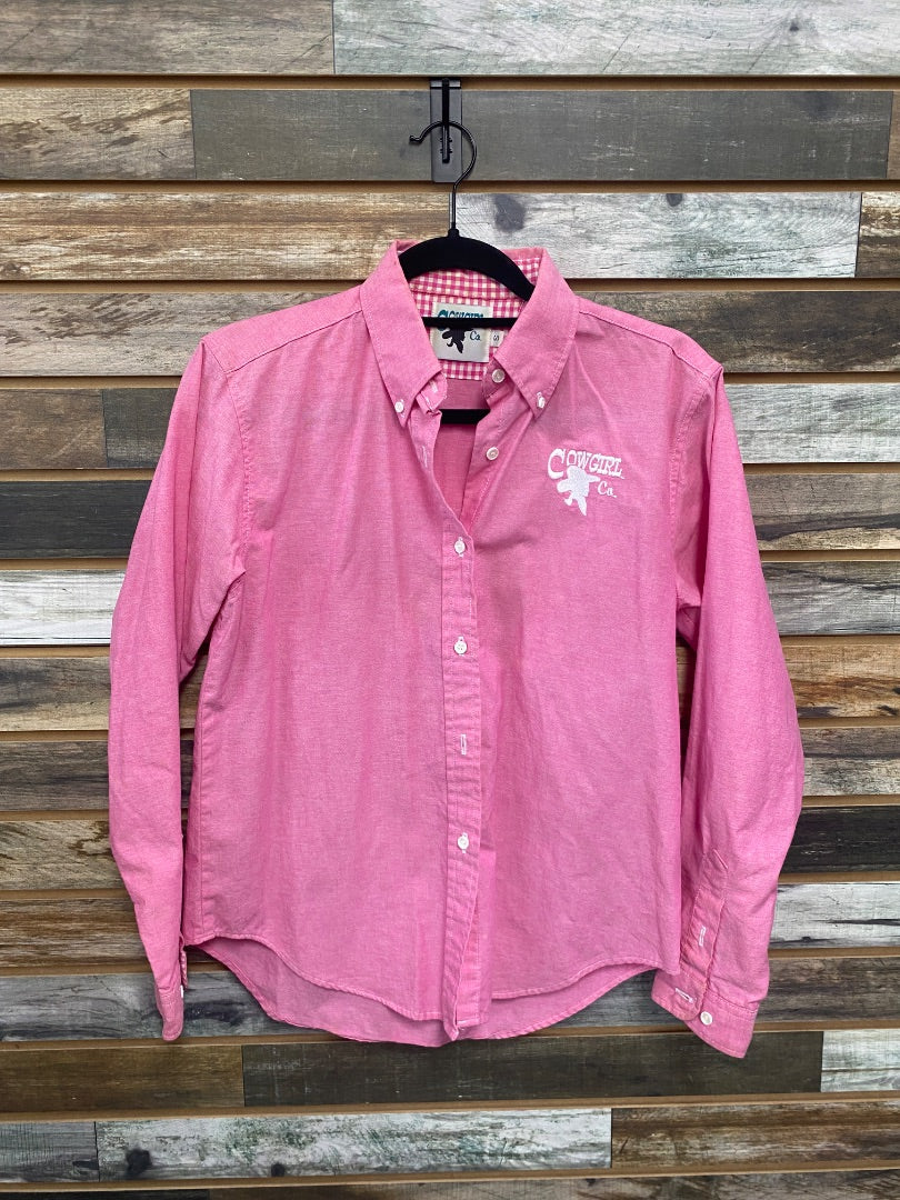USED Cowgirl CO Long Sleeve Button Down Small Pink