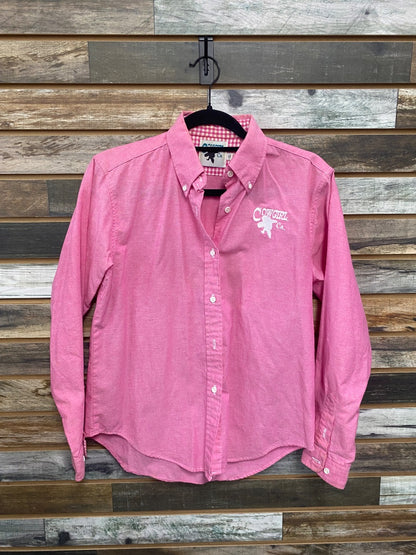 USED Cowgirl CO Long Sleeve Button Down Small Pink
