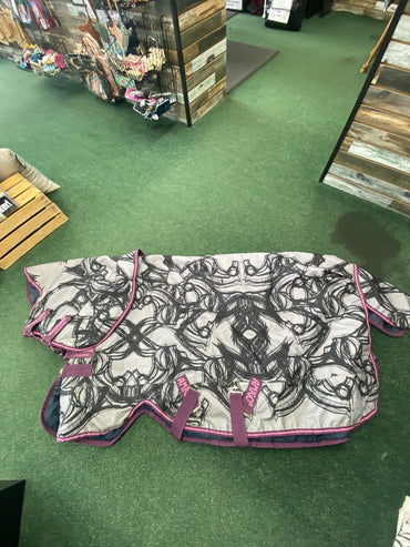 USED Horseware Ireland Medium Weight Blanket 60" Gray/Black/Pink