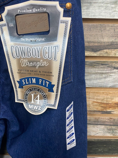 USED Wrangler Slim Fit Straight Leg 14 Dark Wash