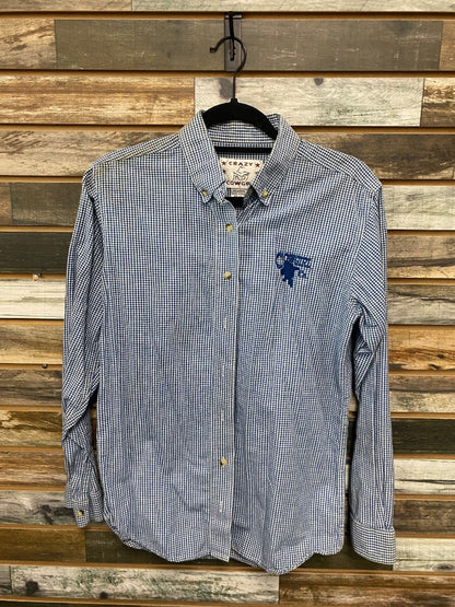 USED Cowgirl CO Button Down Longsleeve Medium Blue Plaid