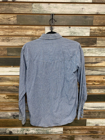 USED Cowgirl CO Button Down Longsleeve Medium Blue Plaid
