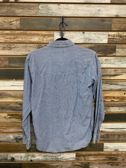 USED Cowgirl CO Button Down Longsleeve Medium Blue Plaid