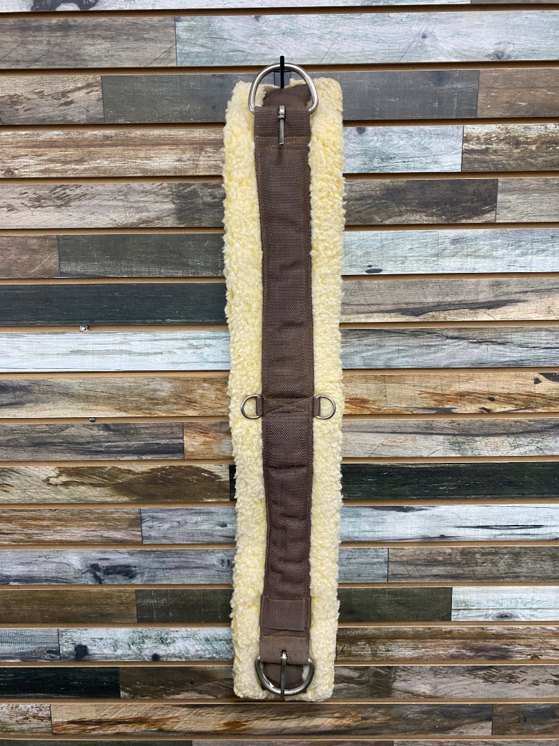 USED Golden Horseshoe Equestrian Cinch Fleece Lined 36” Brown/Tan