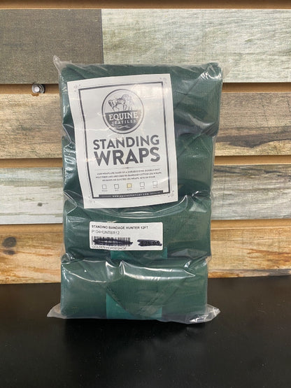 USED Equine Textiles Standing Wraps 12 ft. Hunter Green
