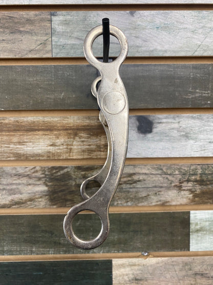 USED Golden Horseshoe Equestrian Curb Bit Low Port 5” Silver