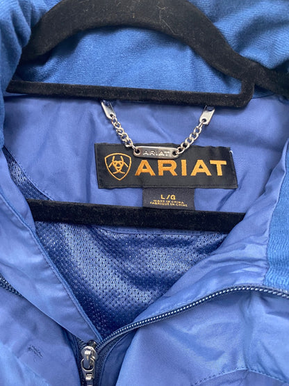 USED Ariat Rain Jacket w/ Detach a Hood Large Blue