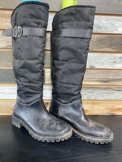 USED Storm Fleece Lined Tall Boots 7M Black
