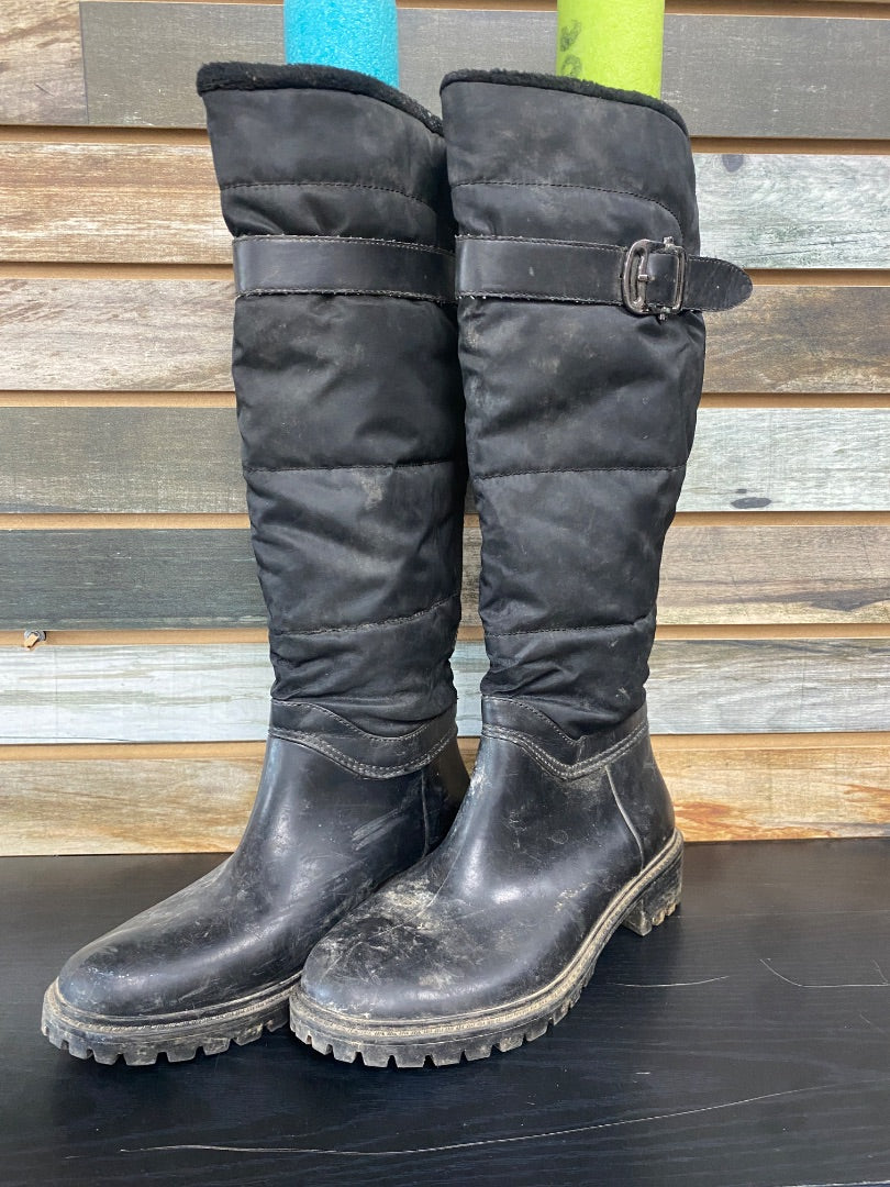 USED Storm Fleece Lined Tall Boots 7M Black