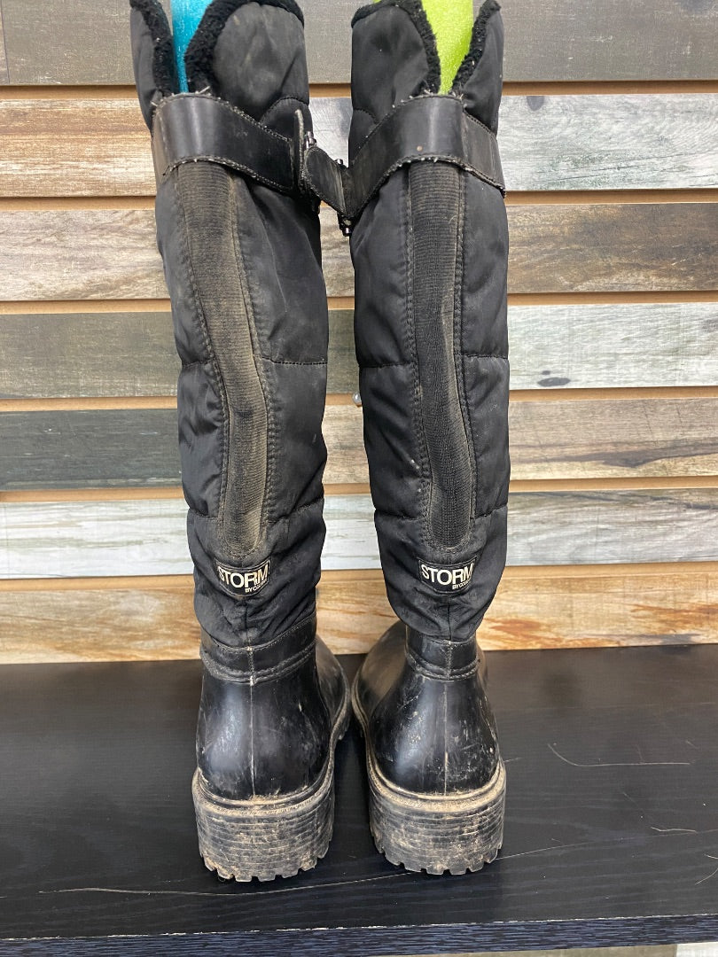 USED Storm Fleece Lined Tall Boots 7M Black