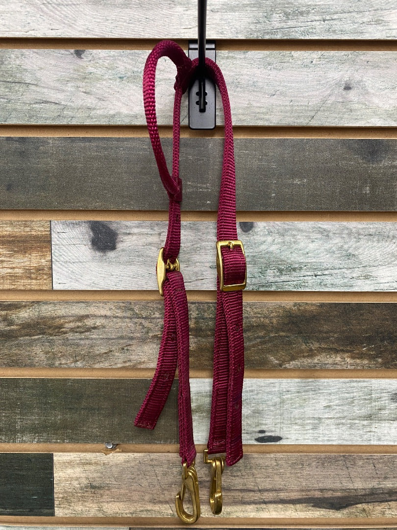 USED Nylon One Ear Headstall – Bordeaux with Gold Hardware