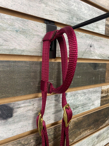 USED Nylon One Ear Headstall – Bordeaux with Gold Hardware