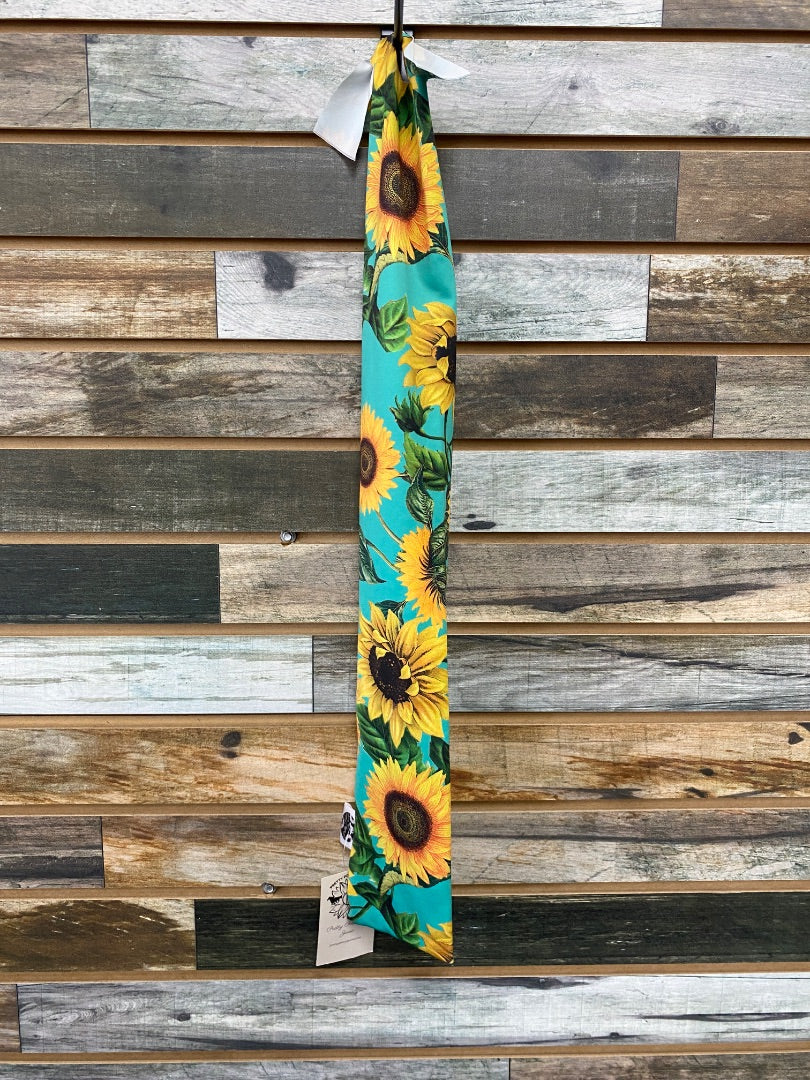 USED Pretty Polos by Jesse Tail Bag – Teal Sunflower Print