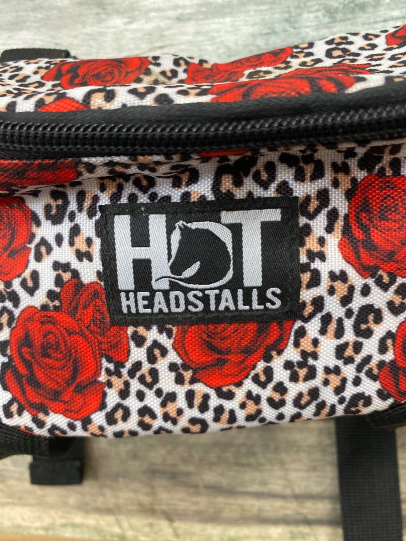 USED Hot Headstalls Saddle Pouch – Leopard & Rose Print