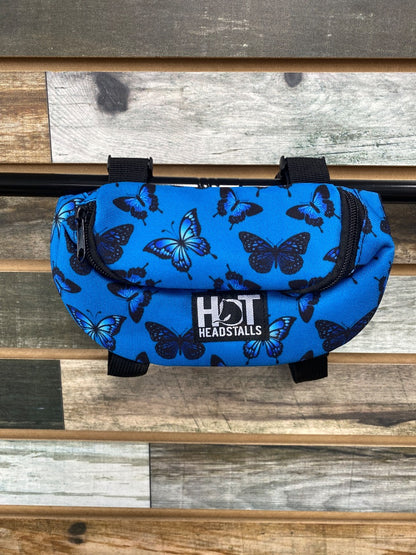 USED Hot Headstalls Saddle Horn Pouch – Blue Butterfly Design