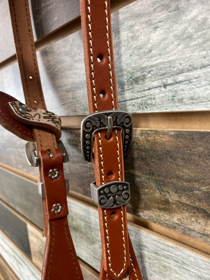 USED Little Paint One-Ear Headstall – Festive Christmas Fun