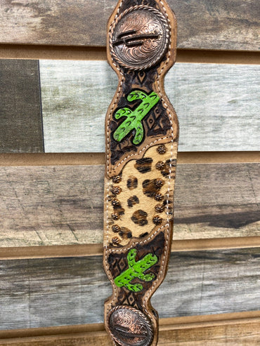 USED Showman Leopard & Cactus Leather Wither Strap  Leopard