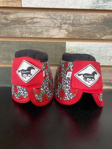 USED Whinney Wear No-Turn Bell Boots – Leopard & Rose Print