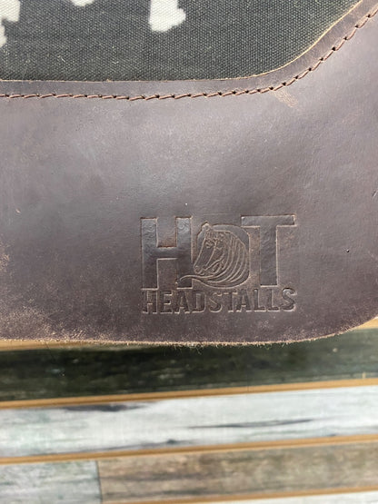 USED Hot Headstalls Western Saddle Pad – Cowhide & Sunflower Print