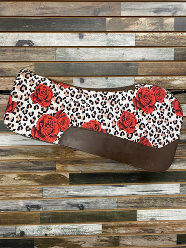 USED Hot Headstalls Western Saddle Pad – Roses & Leopard Print