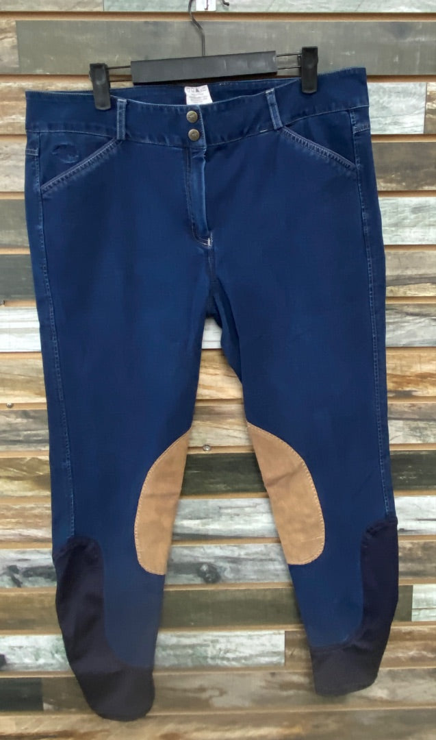 USED Smartpak Piper Ladies English KnnePatch Breech 34 Denim