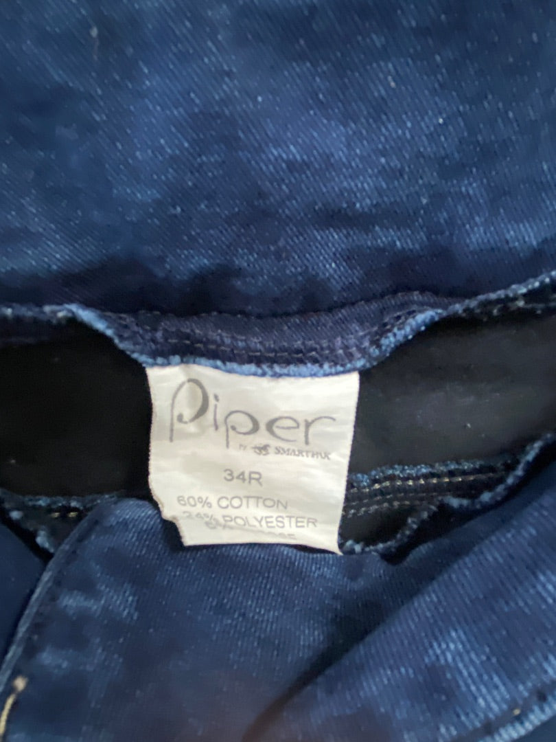 USED Smartpak Piper Ladies English KnnePatch Breech 34 Denim