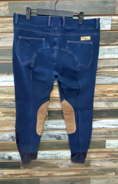 USED Smartpak Piper Ladies English KnnePatch Breech 34 Denim