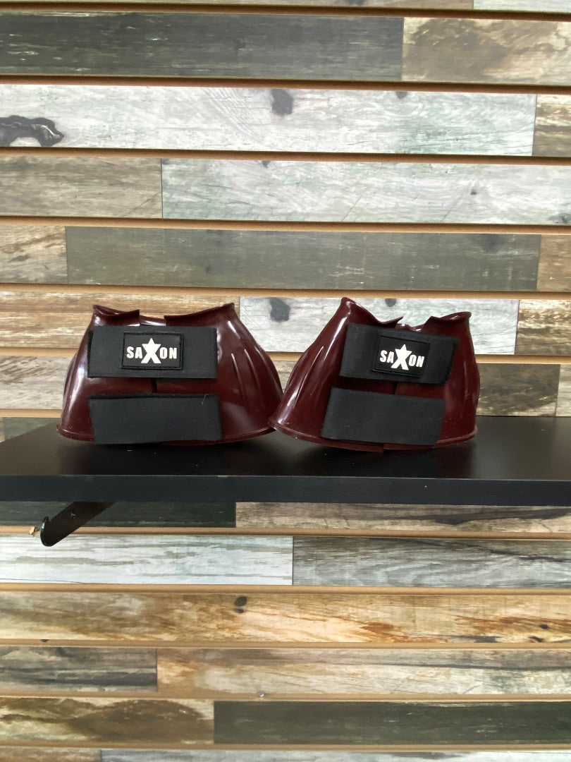 USED Saxon Velcro Bell Boots XL Red