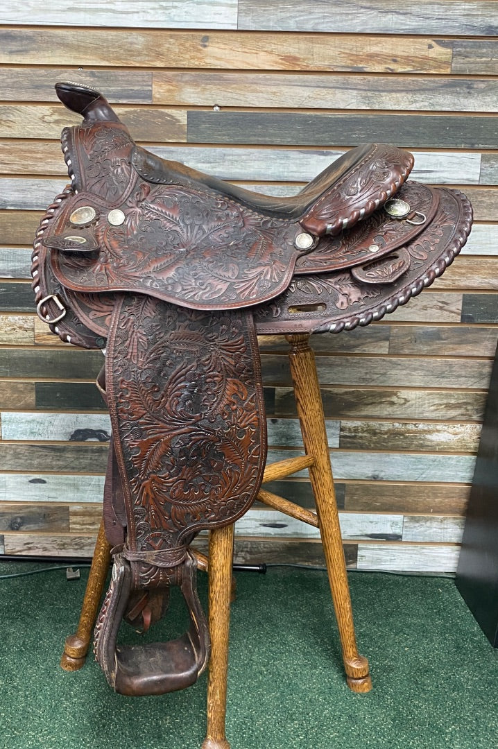 USED Circle Y Western Equitation Arabian 15" Seat 6 1/2 Gullet Dark Oil