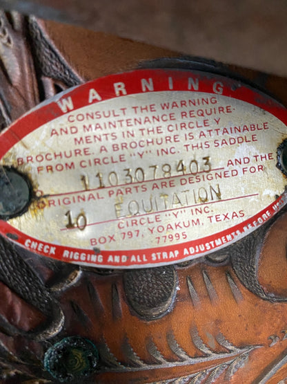 USED Circle Y Western Equitation Arabian 15" Seat 6 1/2 Gullet Dark Oil