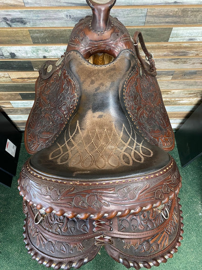 USED Circle Y Western Equitation Arabian 15" Seat 6 1/2 Gullet Dark Oil