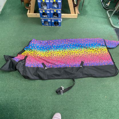 USED None Sheets 81" Rainbow Leopard | Hot Pink | Black