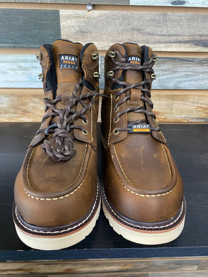 USED Ariat Rebar Lift H2O Round Toe 8.5 Wide Brown