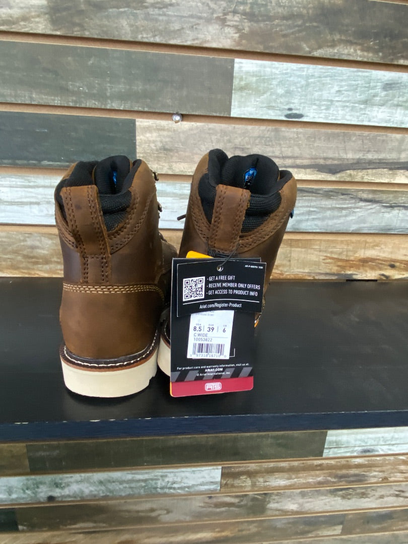 USED Ariat Rebar Lift H2O Round Toe 8.5 Wide Brown