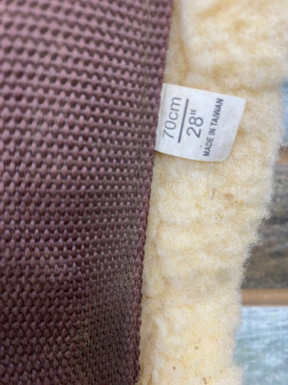 USED Golden Horseshoe Equestrian Western Cinch Nylon Fleece 28” Brown