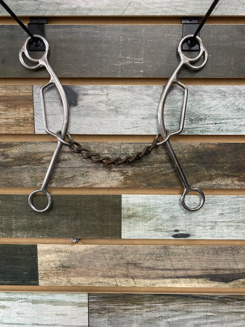 USED  Gag Bit With Chain Mouth 5” Silver