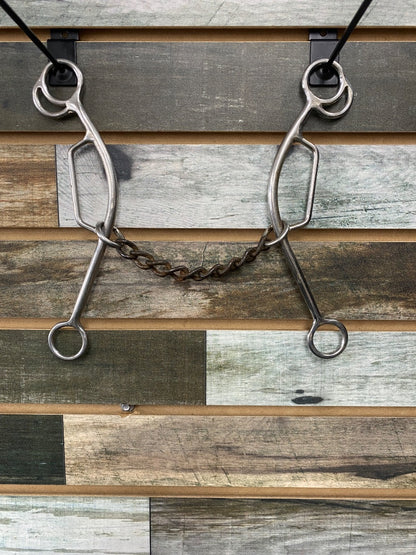 USED  Gag Bit With Chain Mouth 5” Silver