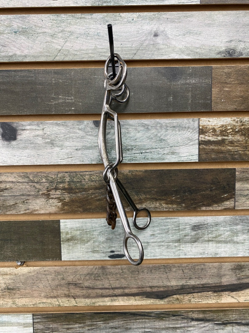 USED  Gag Bit With Chain Mouth 5” Silver