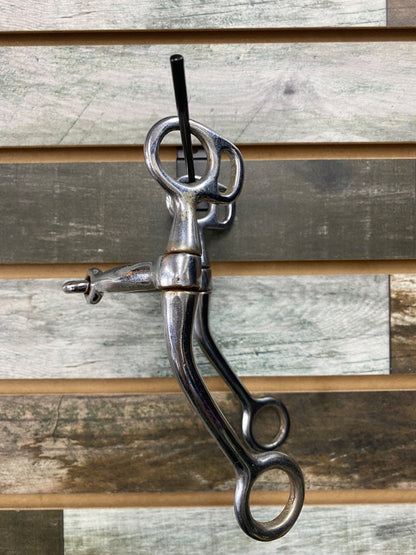 USED Golden Horseshoe Equestrian Western Jointed Long Shank Curb 5” Silver