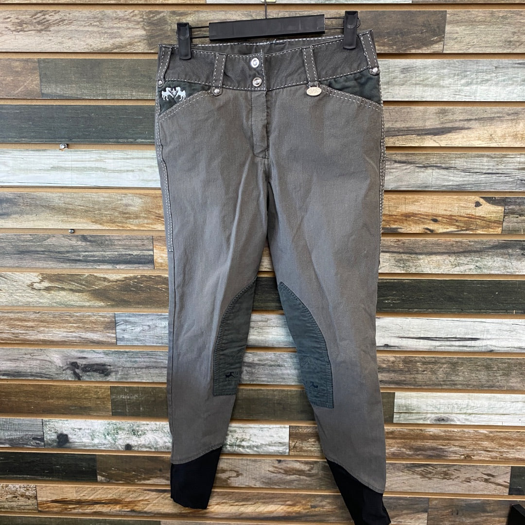 USED RJ Classics Ladies English Breeches 28 Gray