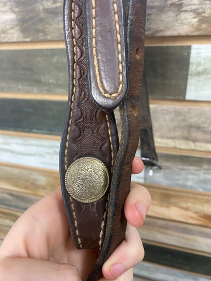 USED Western Headstall Tooled Browband Style